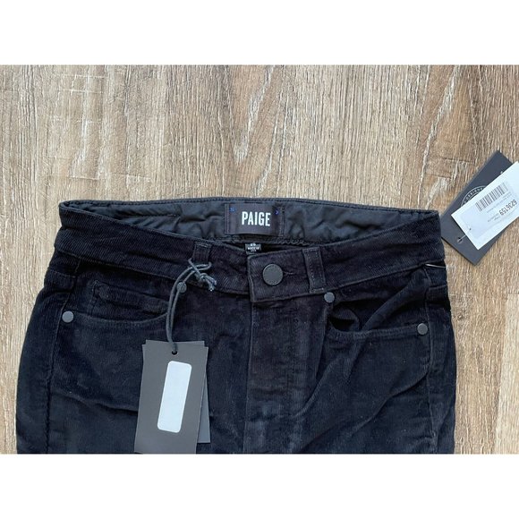 Paige Womens Ripped Skinny Corduroy Pants Black Size 26 - Picture 3 of 4